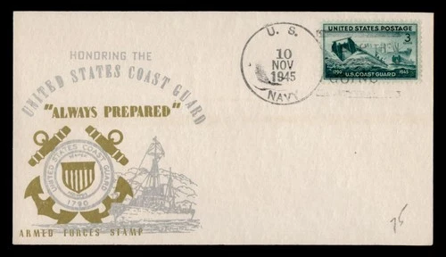 DR WHO 1945 FDC COAST GUARD NAVY CANCEL M78274