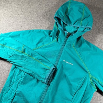 Columbia Omni-Shield Jacket Womens Small Teal Full Zip Hooded WL6698 Outdoor