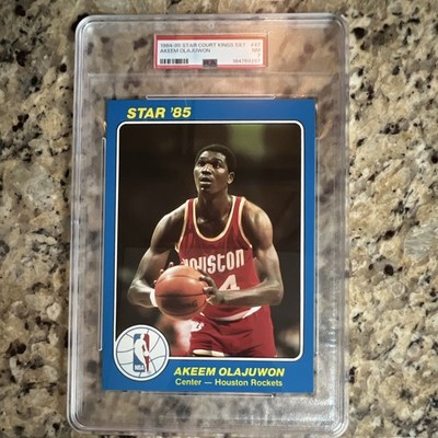 Star 1984-85 #101 Akeem Olajuwon Rookie Houston Rockets PSA 8 Card