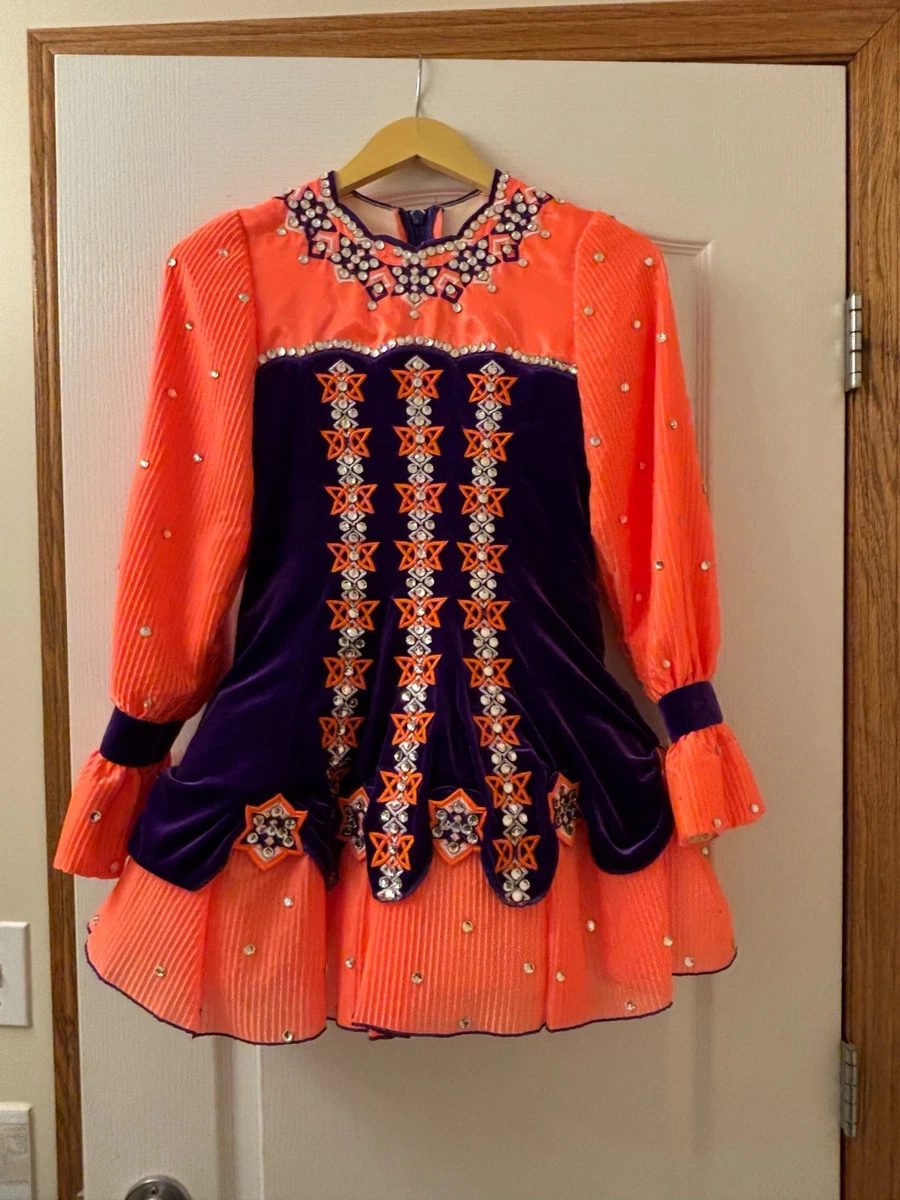 orange irish dance dress Design 806 orange and yellow with black and white for @frannie_ryan   #irishdancedressdesigns
