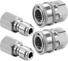 2 Sets NPT 3/8 Inch Stainless Steel Male and Female Quick Connector Kit Pressur