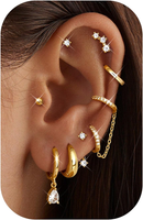 Ohrringe Gold Set Edelstahl Ohrringe FüR Damen 14K Vergoldete Ohrring Creolen Ke