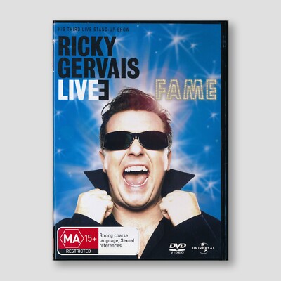 DVD PAL 2:4 Ricky Gervais Live 3: Fame Rare Comedy Stand-up
