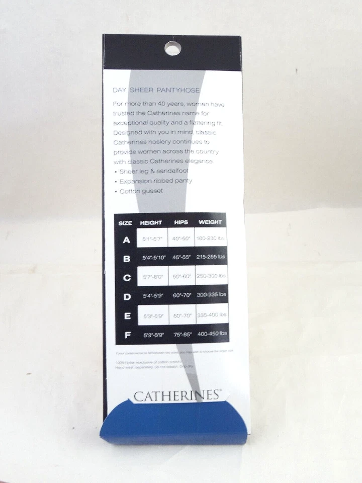 Pantimedias transparentes "Catherine's" Off Black Day talla C 5'7"- 6' 250-300 EE. UU. DE COLECCIÓN NOS Foto 3 de 4
