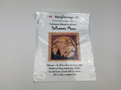 Halloween Silhouette Halloween Moon Cross Stitch Pattern HandBlessings