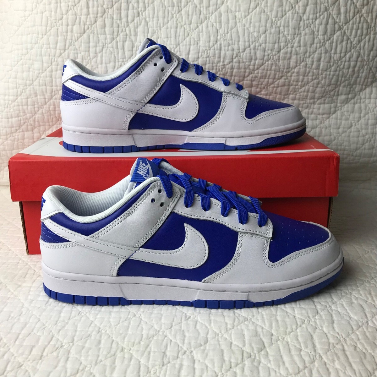 Nike Dunk Low Retro Shoes Men's SZ 8.5 Racer Blue/White