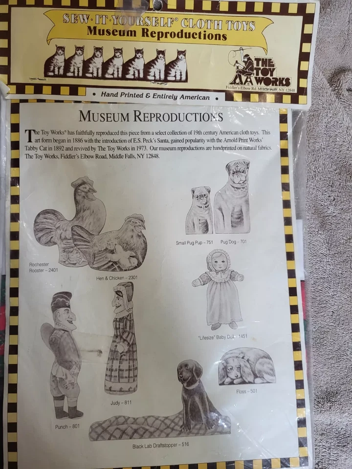 Vntg Sew It Yourself Large Black Lab Drafts Topper Panel NEW Red/Green Plaid - Image 3 of 4