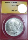 1922-D PEACE DOLLAR ANACS MS64