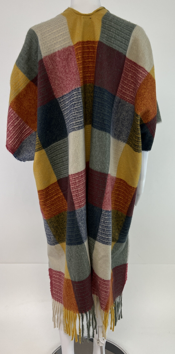 Women's Boho Multi Color Patchwork Plaid Shawl Ru… - image 3