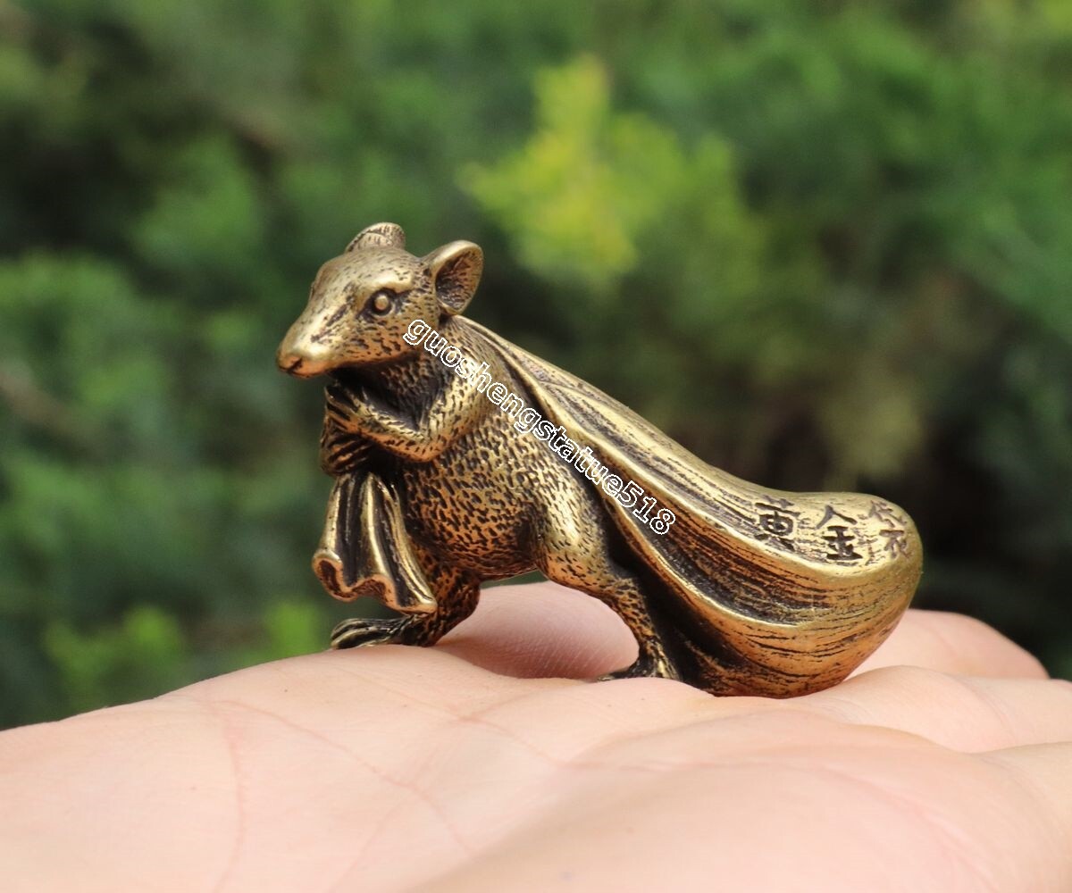 6 CM Chinese Zodiac Animal Rat Mouse Bring Wealth Sack Amulet