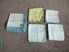 Collectible Beautiful Ladies Handkerchief Set 5 Crochet Trim 12-14" WOW