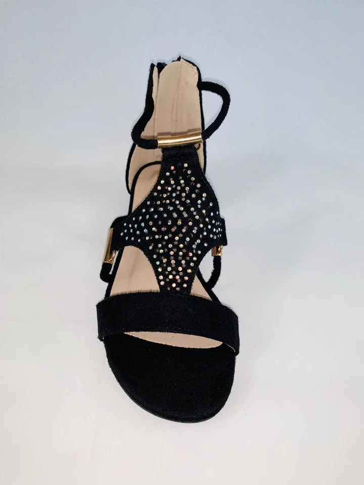 Nuevos sandalias con cremallera de tacón bloque de gladiador con tiras para niños zapatos con punta abierta Foto 2 de 2