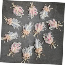 Mini Dried Flower Bouquet Set of 12, Small Bouquets, Bohemian Wedding Pink