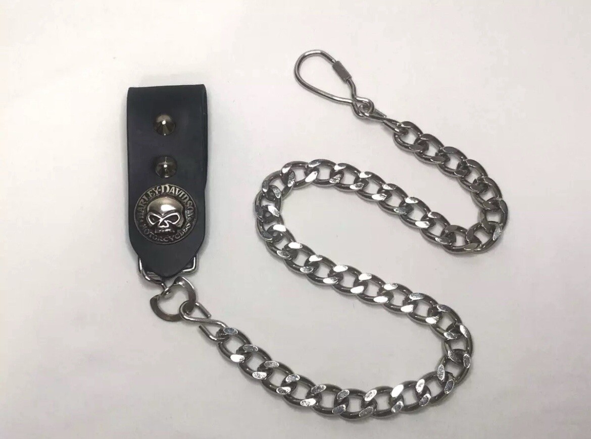 Harley-Davidson スカルデザイン ウォレットチェーン RARE Harley-Davidson Willie G Skull Wallet Chain w Studded