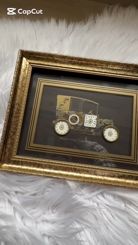 Framed Art Ken Broadbent Collage 1915 Model Ford Town Car Pieces Handmade In UK - Video 1 of 1