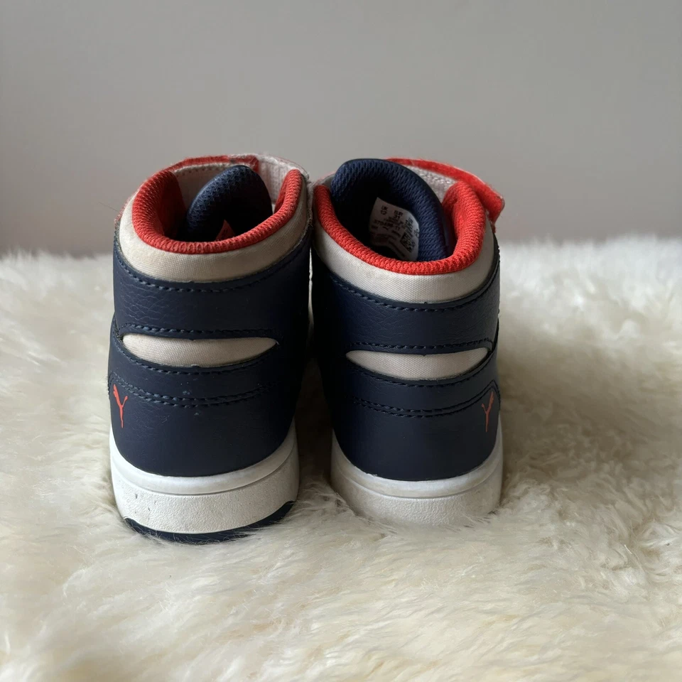 Puma Athletic High Top Sneakers Rebound V6 Boys Sz 13 Blue Red Basketball Shoes - Image 4 of 4