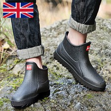 Mens Wellington Rain Boots Garden Outdoor Wellies Boots Short Ankle Shoes Size U