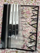 Mary Kay Mini Eye Brush Set w/ zip pouch 3 Brushes eyeshadow, eyeliner, smudge