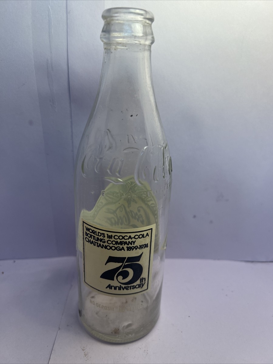 Coca-cola Commemorative Bottle 1974 75th Anniversary Chattanooga