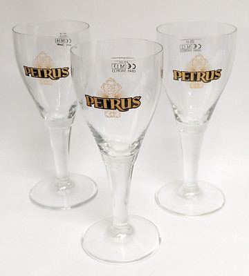 Petrus Belgian Ale Beer Glass Belgium Chalice 25cl Gold Logo - Lot of 3