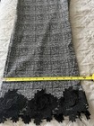 Women pants. River Island. Super high waist back/white plaid. Wide leg Lace trim — photo 8