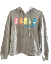 Care Bears Rainbow Colorful Bears Gray Graphic Sweatshirt Size Medium NWOT