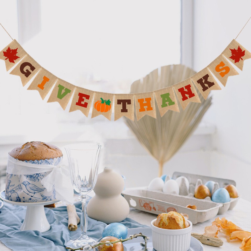 Wall Banner Hanging Rustic Harvest Thanksgiving Latte Art Party