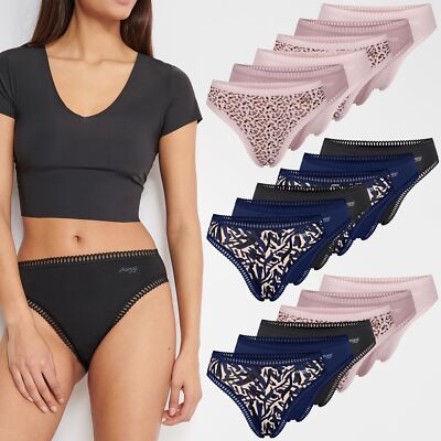 SLOGGI Damen Slip High Leg GO CRUSH Stretch-Jersey Spitzenbündchen bunt 6er Pack
