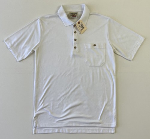 TravelSmith White Men's Short Sleeve Polo Shirt Medium 0009