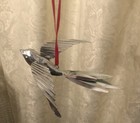 Rare Set Of  2 BIRD Metal Christmas Ornaments 7” Birds In Flight Aluminum? — photo 3
