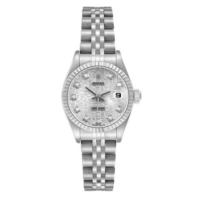 Rolex Datejust 26 Silver Anniversary Diamond Steel White Gold Ladies Watch 79174