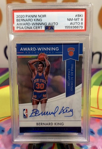 2020 Panini Noir Award Winning Autographs Bernard King PSA 8 DNA Auto 8