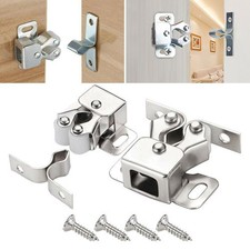 Door Catches Double Roller Wheels Furniture Hardware Silver With Screws