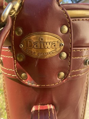 Daiwa ブラウン ゴルフバッグ・キャディバッグ Vintage Daiwa Leather & Nylon Carry Golf Bag Burgundy Blue Brown 5