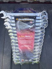 Gear Wrench 16 Piece Metric Combination Ratcheting Wrench Set 8mm-24mm 9416 Gear Wrench 16 Piece Metric Combination Ratcheting Wrench Set 8mm-24mm 9416