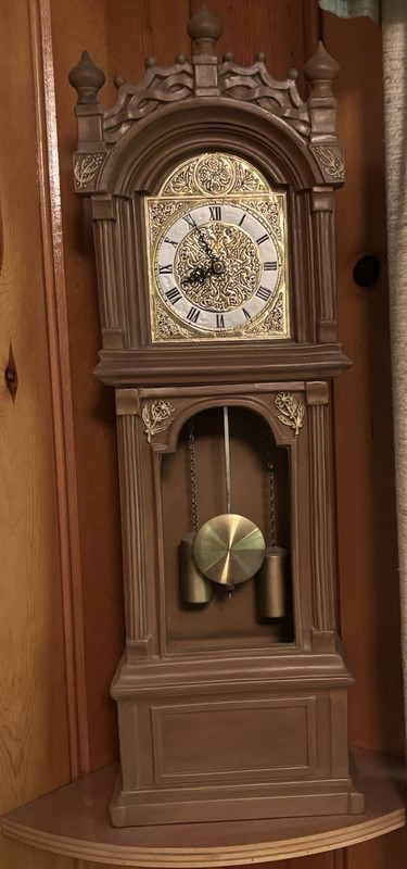 Traditional Brown/Gold Mechanical Chain-Driven Grandfather Clock, Westminster