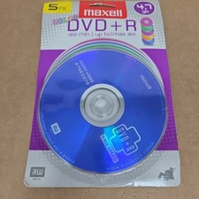 Maxell 4.7GB 120-Minute DVD Rs 5 pk, Color, Carded FREE SHIPPING