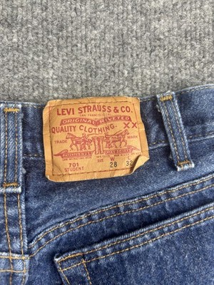 Vintage Levis 701 Student Jeans Womens 28x32 Button Fly Made USA