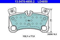 ATE Bremsbelagsatz, Scheibenbremse Hinterachse U.A. FüR Audi, Porsche, VW