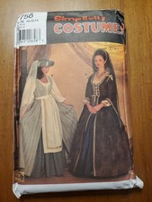 Simplicity Pattern 7756 Renaissance Dress Blouse Apron Costume Size 10-14