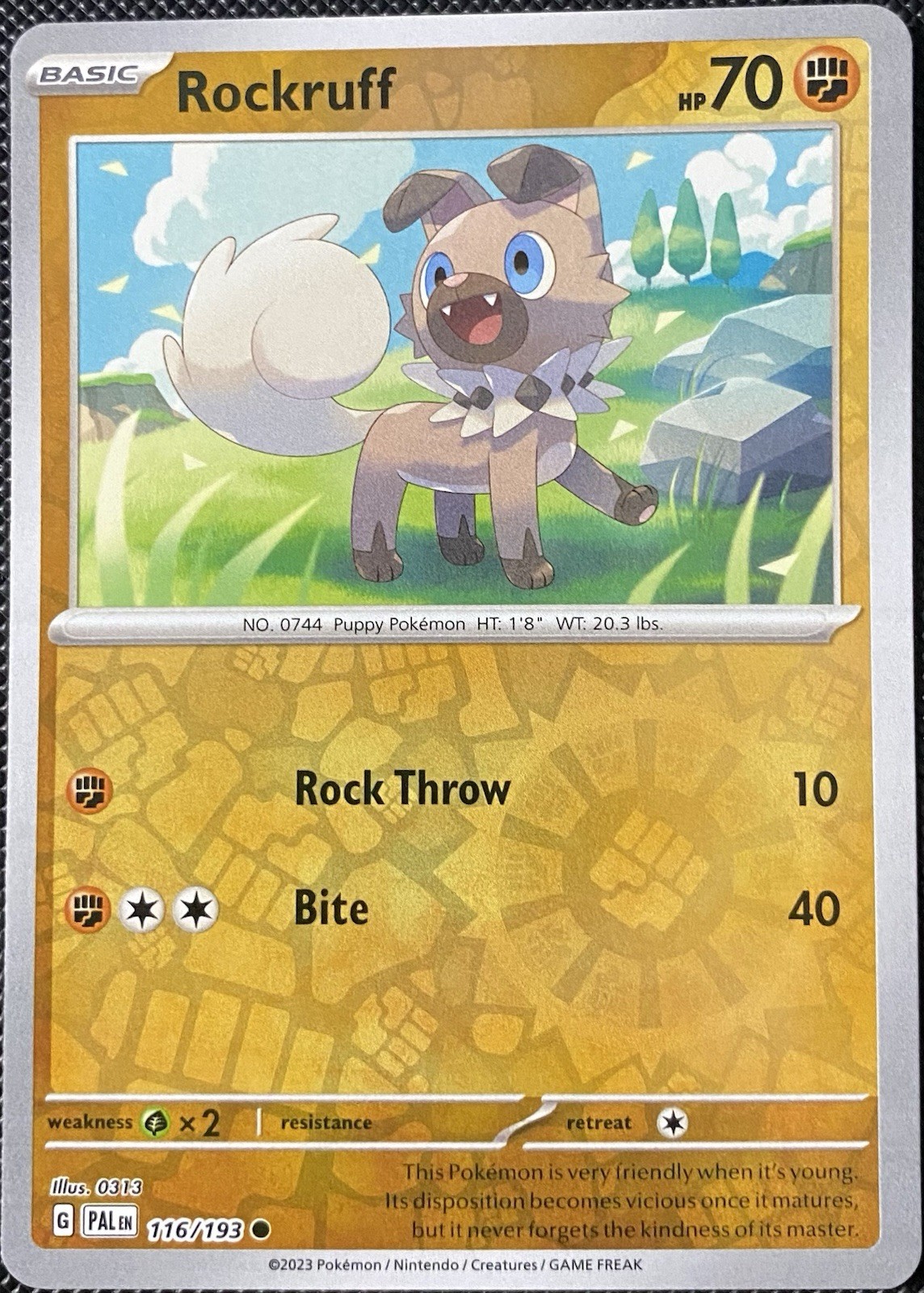 Rockruff 116/193 Sv02: Paldea Evolved Reverse Holo NM Pokémon