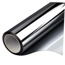 Window Privacy Film One Way Daytime Mirror 23.6 Inch x 6.5 Feet Black Silver