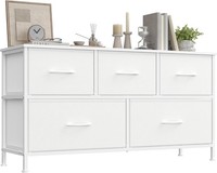 Chest of Drawers 5 Storage Drawers Bedroom Storage Unit Steel MDF Non Woven