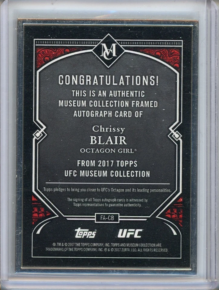 2017 Topps UFC Museum Collection Chrissy Blair Auto Framed /5 - Image 2 of 2