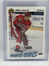 1991-92 Upper Deck #587 Niklas Lidstrom Rookie RC Card Red Wings Young Guns