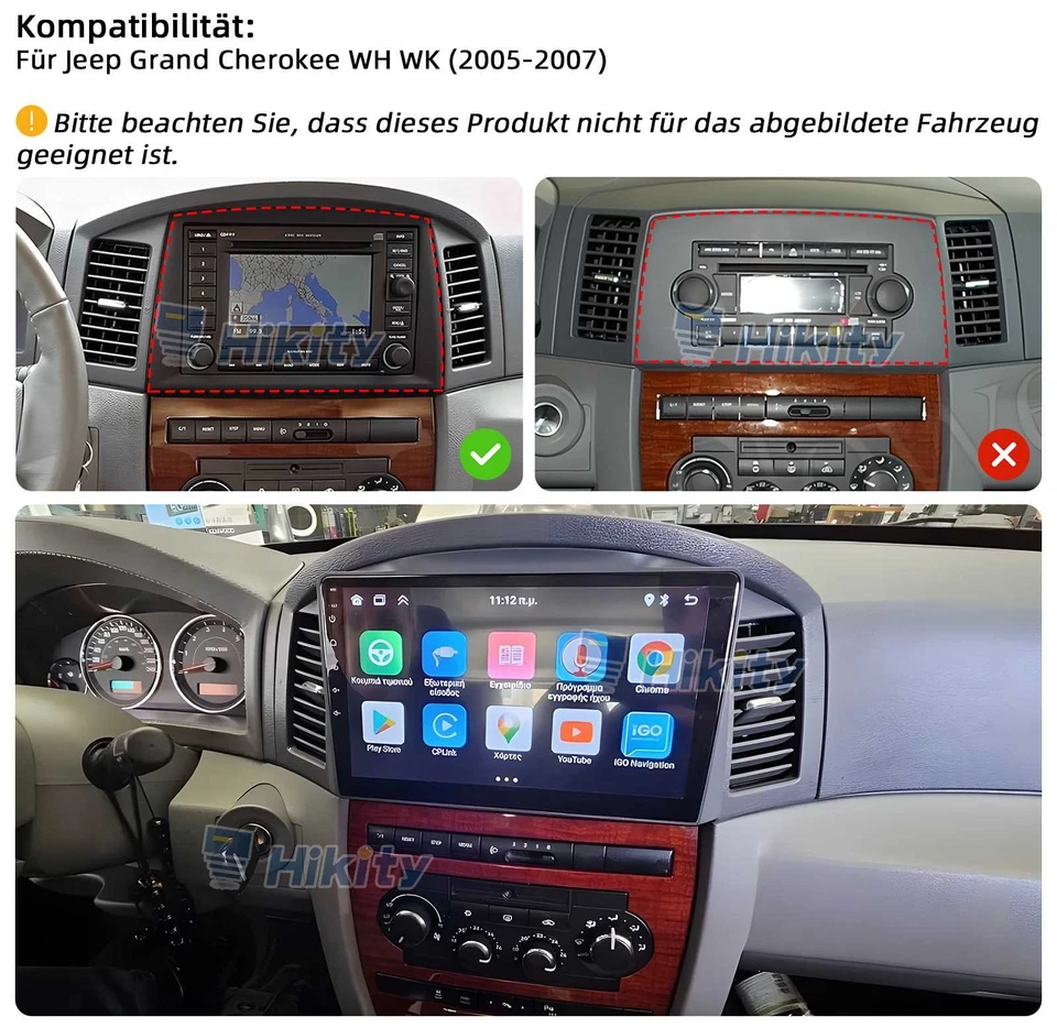 Carplay Android Radio GPS Navi Kamera Für Jeep Grand Cherokee 3 WH,WK 2005-2007 - Bild 2 von 4
