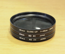 Olympus 49mm Filter Set Close-up,  ND 2x &. ND 4x Filters. Stock No u19065