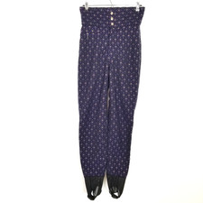 Vtg Bogner Stretch Jaquard Stirrup Ski Pants Women Sz 10 Blue High Waist