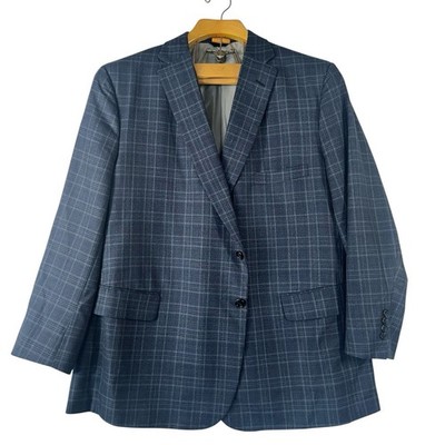 Tom James Executive Collection Men's Size 49 Bespoke Wool Blazer Sport Coat Blue