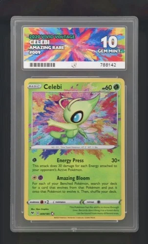 Pokémon Celebi 009/185 Vivid Voltage Amazing Rare ACE 10 Perfect Subgrades